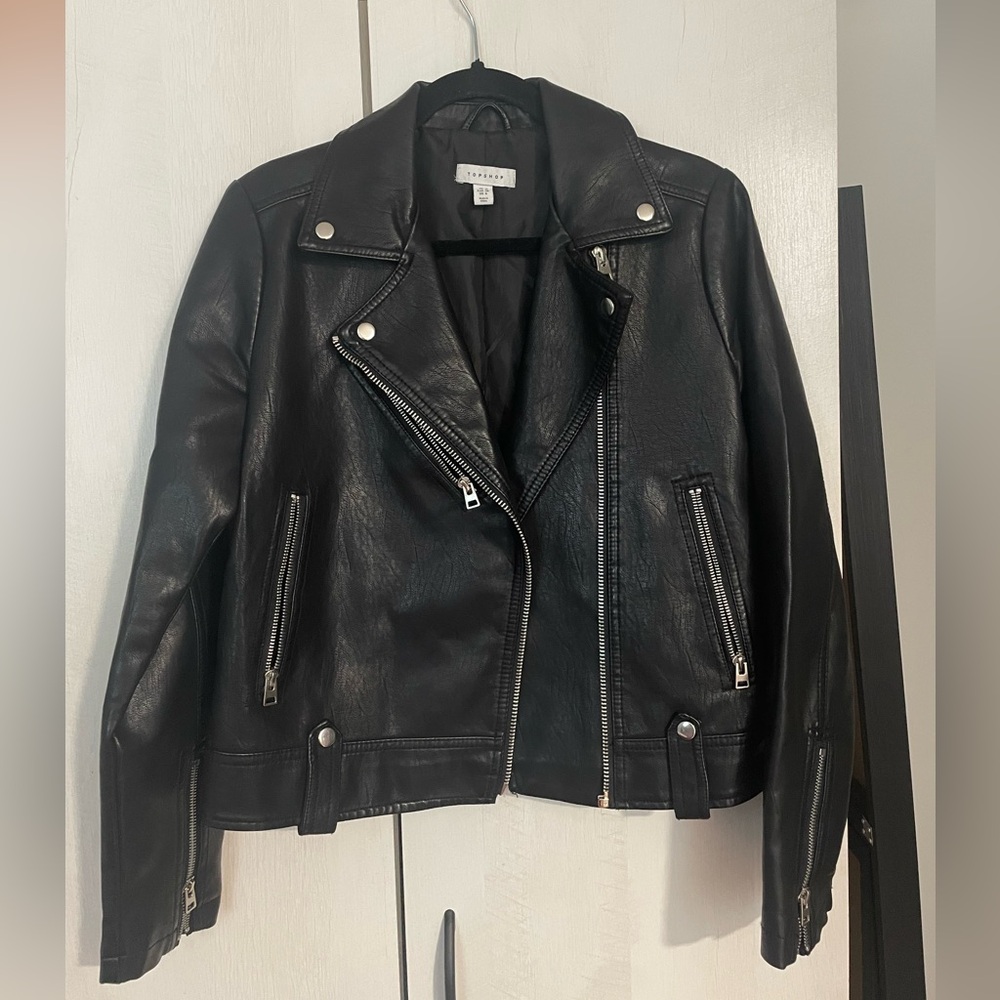 Top Shop Black Leather Moto Jacket